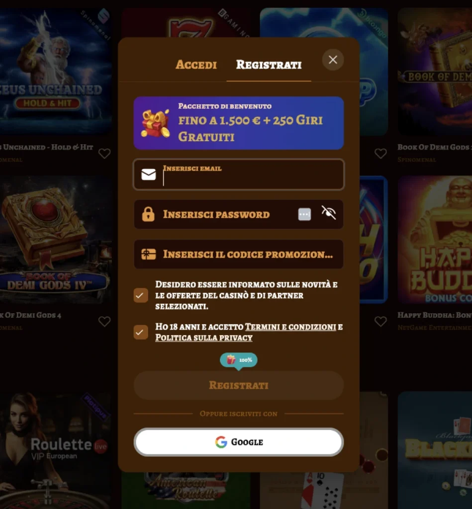 JonnyPlay Casino Guida Registrazione